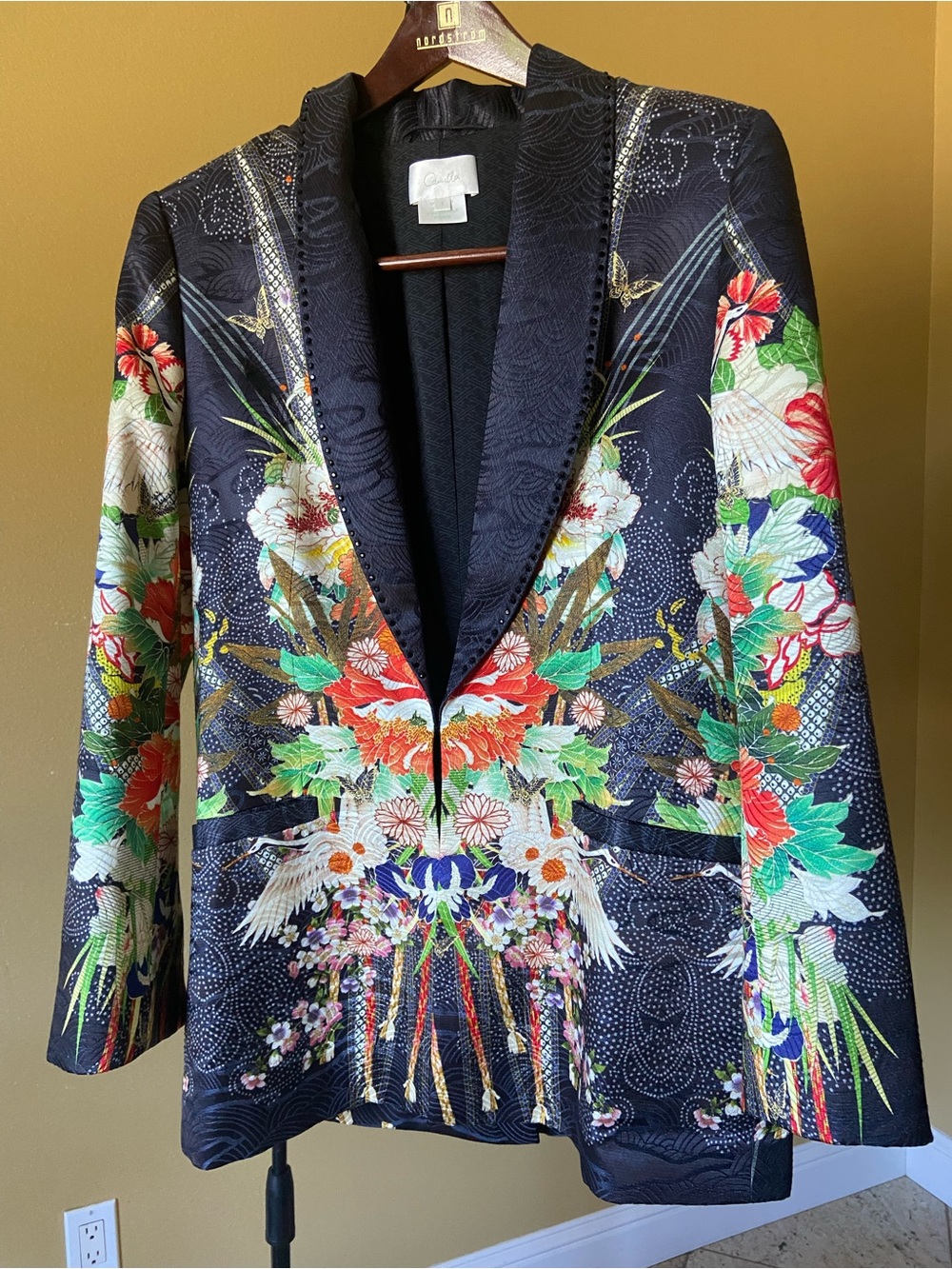 Camilla Navy blue Japanese Patterned Kimono Lined Jacket size S - Picture 4 of 17